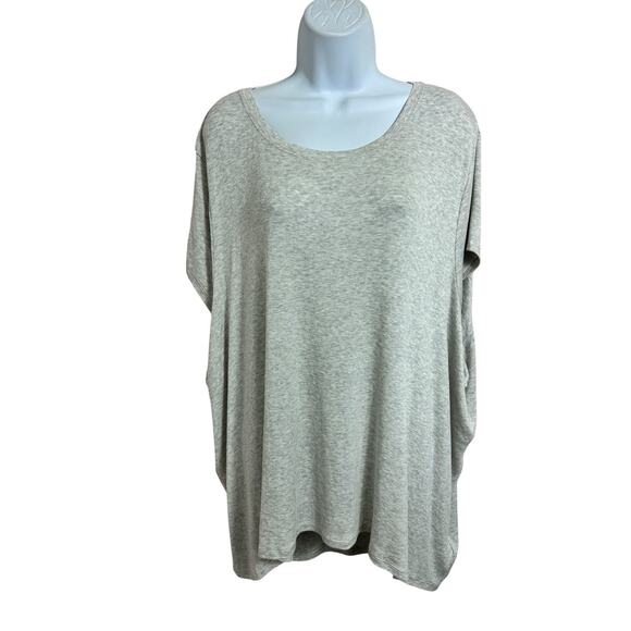 Athleta With Ease Rib Tee Light Gray Heather Top Sz 3X Soft Comfort Shirt Yoga - Picture 10 of 10